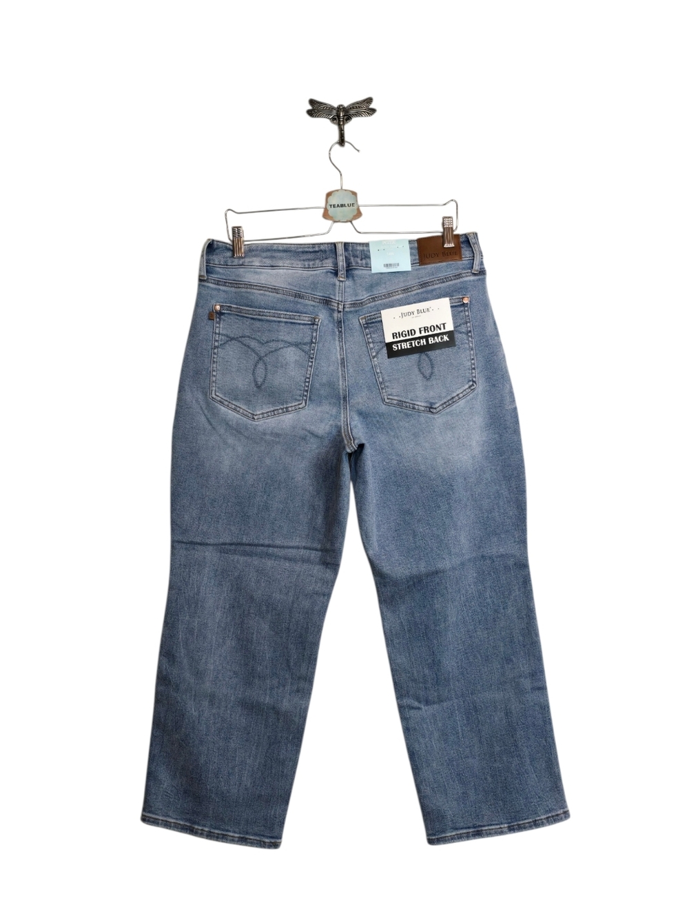 Judy Blue Mid Rise Rigid Magic Destroy Straight 14W Denim Jeans 881060 - Picture 5 of 16